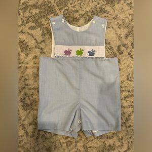 Boys Easter smock shortall 2T